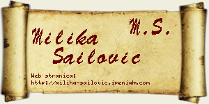 Milika Sailović vizit kartica